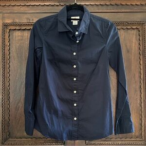 J.Crew Women’s Navy Button-up Long Sleeve Shirt